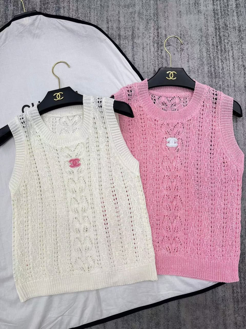 Chanel Open-Knit Sleeveless Vest