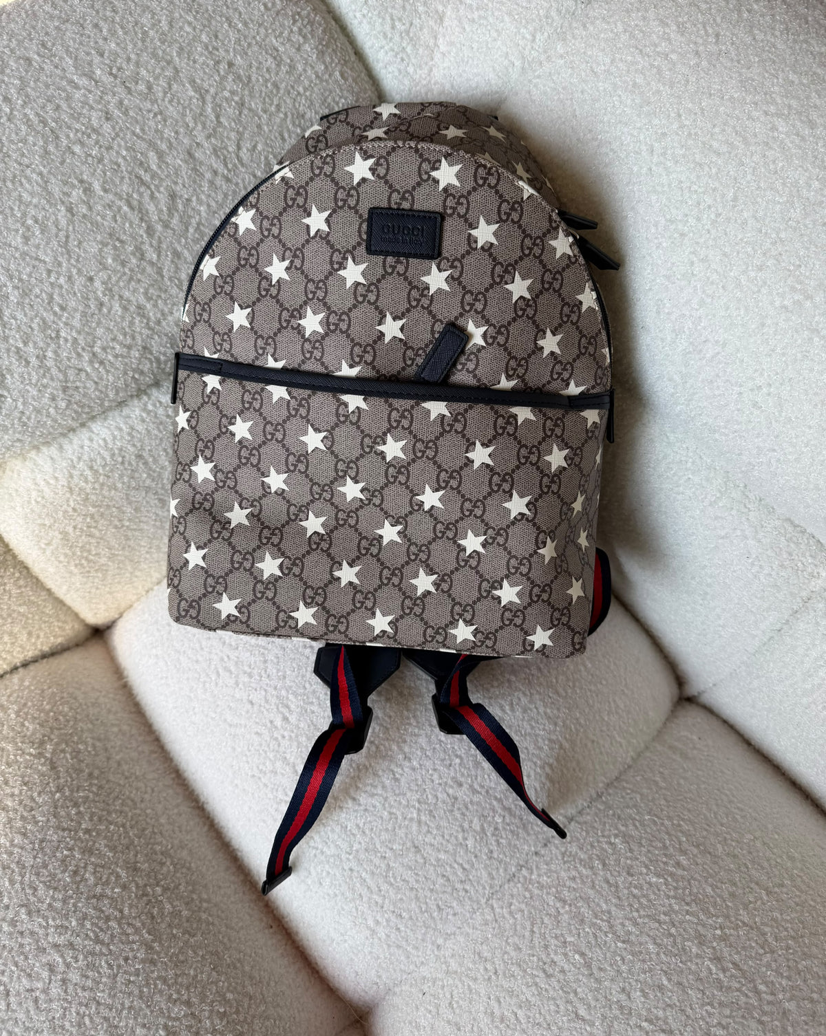 Gucci Kids White Star GG Backpack