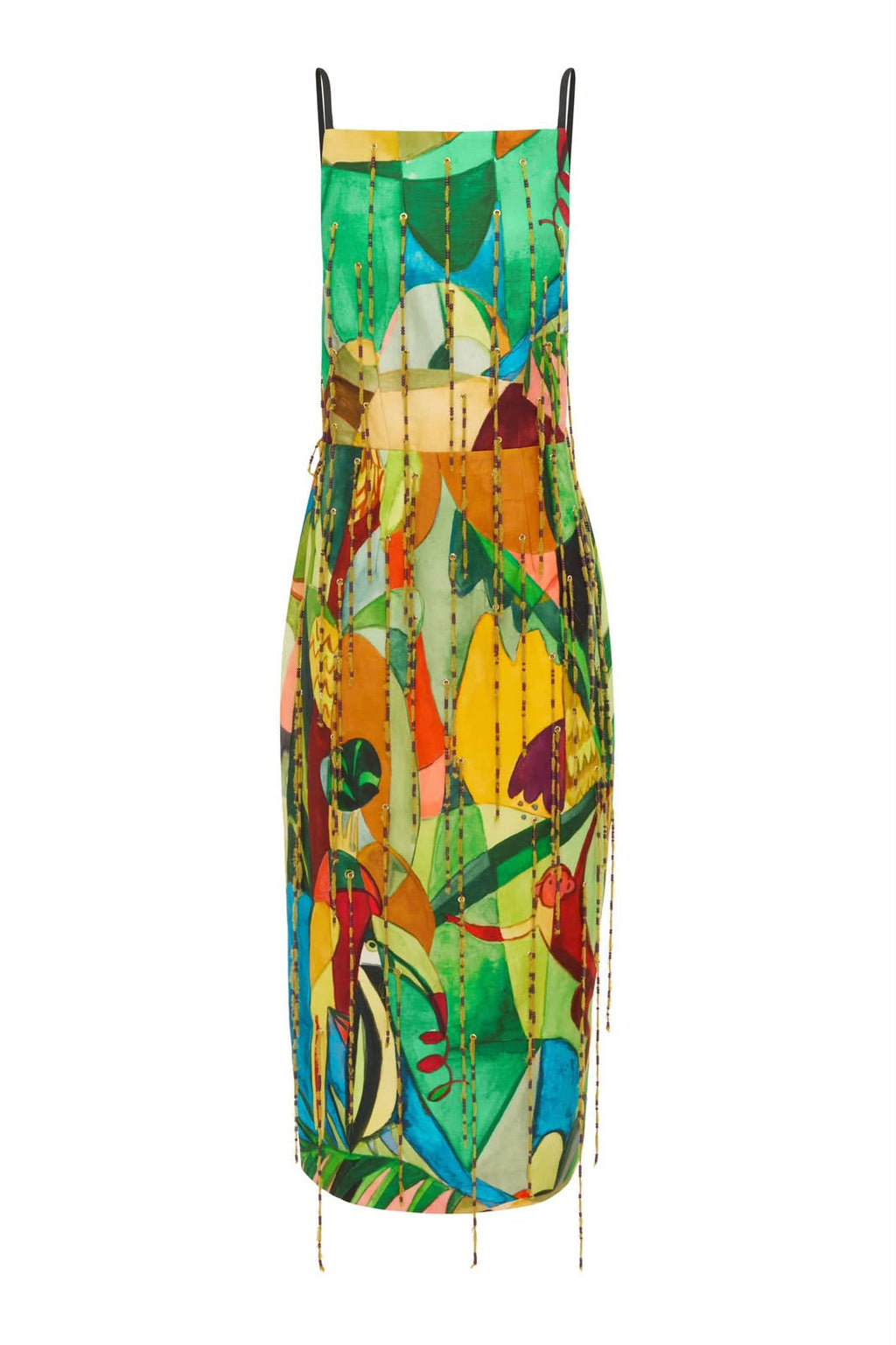 ALEMAIS Multi-Color Abstract Print Midi Dress