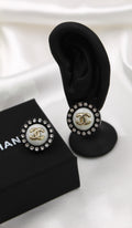 CHANEL – CC Crystal Stud Earrings
