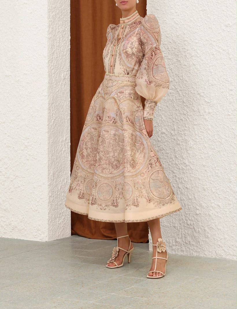 Zimmermann Silk-Twill Midi Dress