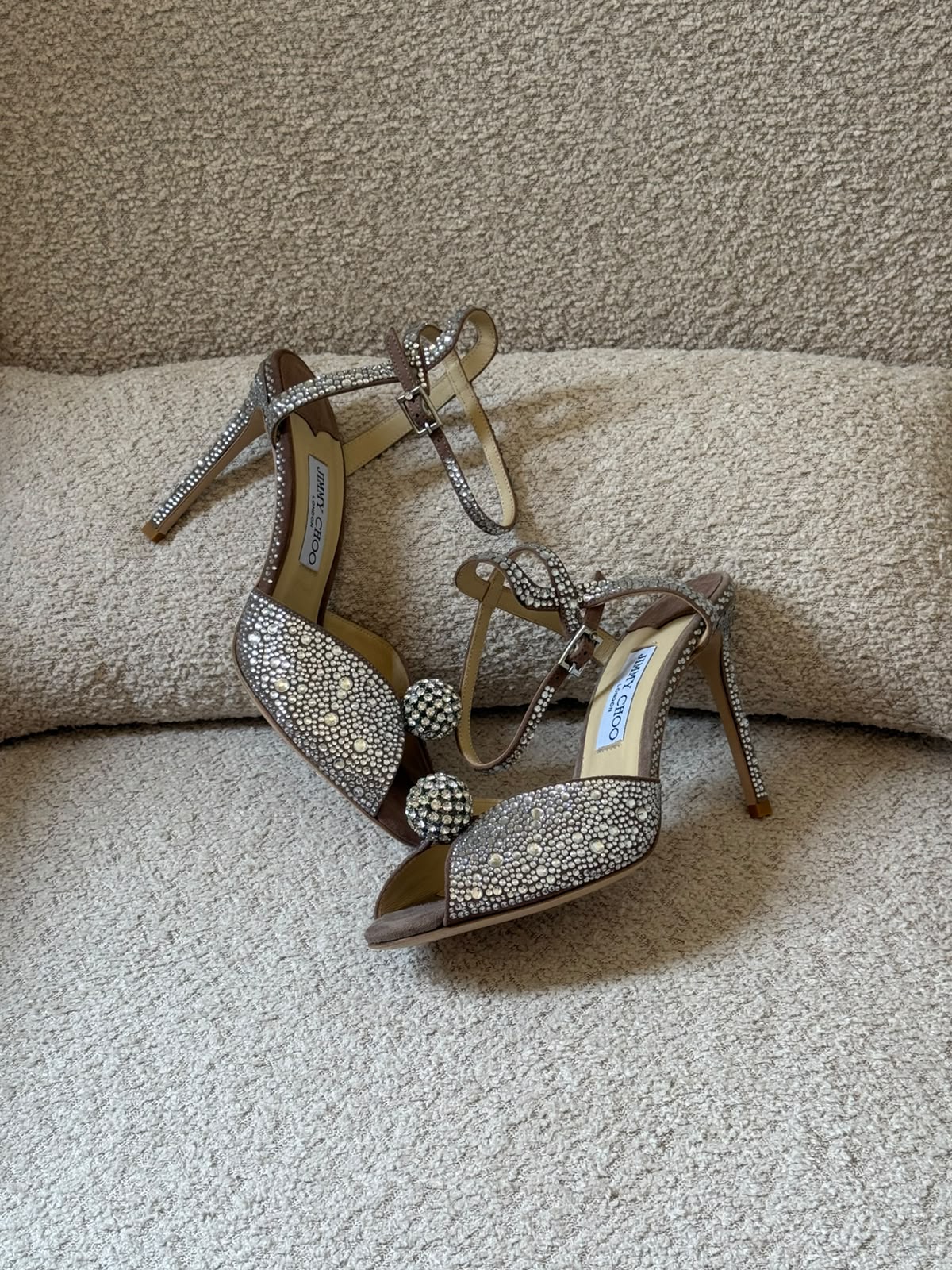 Jimmy Choo Crystal Embellished Heeled Sandals