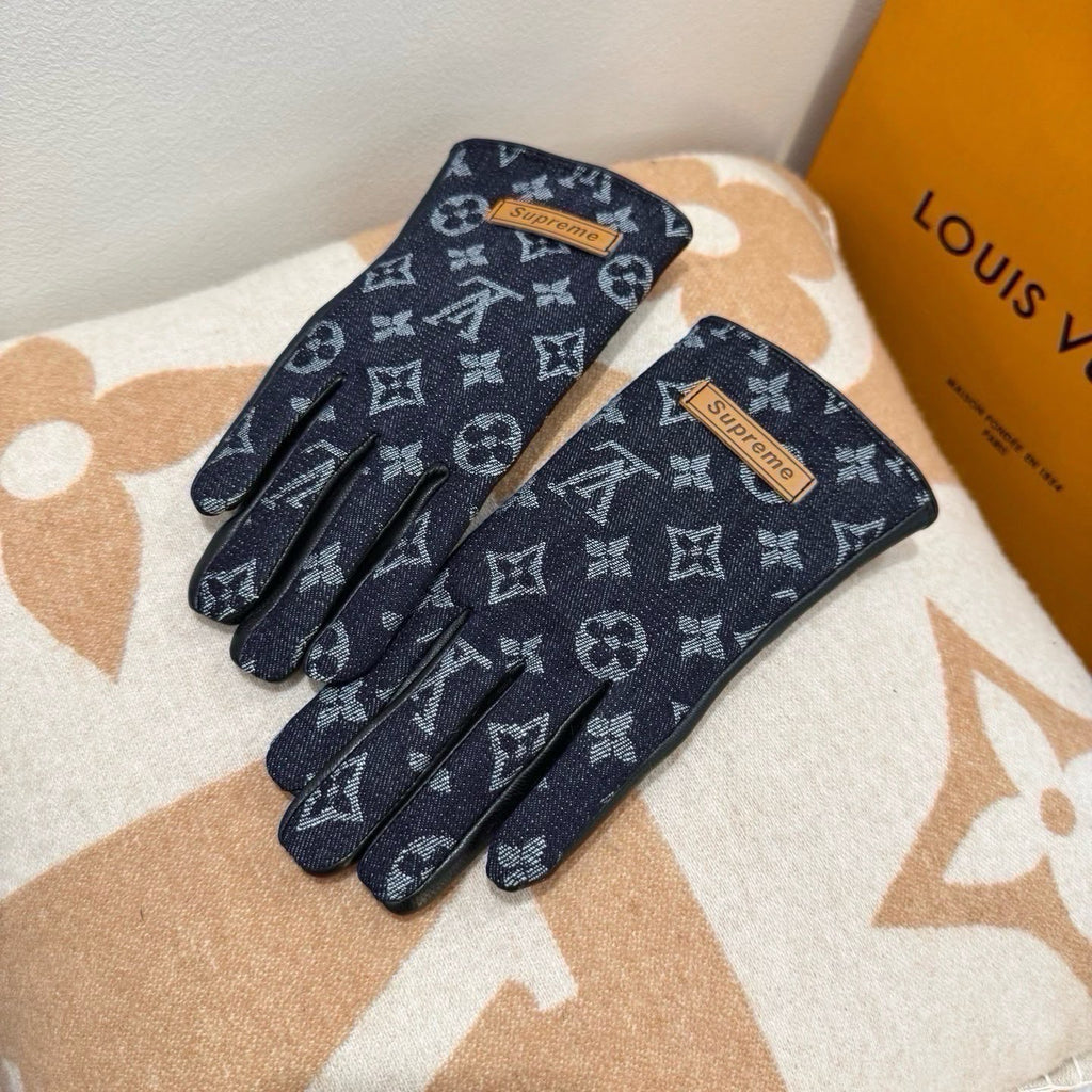 Monogram Contrast Palm Gloves