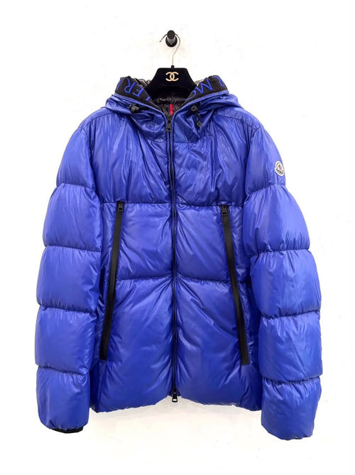 (Moncler Royal Blue Hooded Puffer Jacket)
