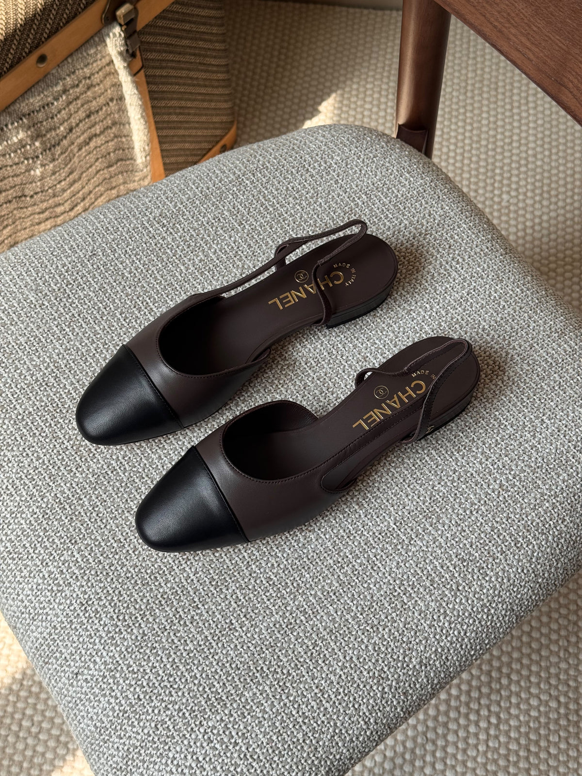 Chanel Two-Tone Leather Slingback