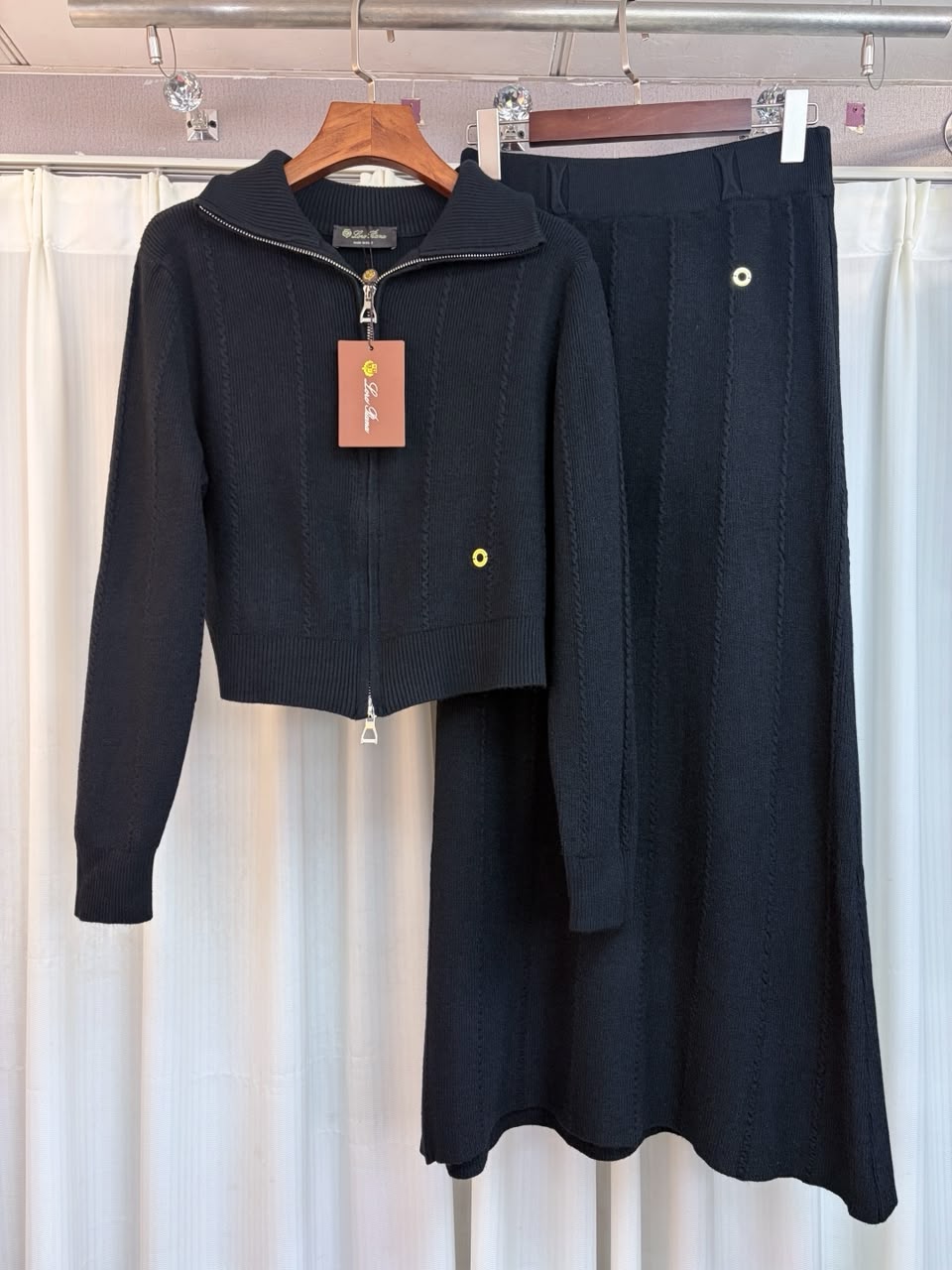 Loro Piana Cashmere Knit Full-Zip Jacket and Matching