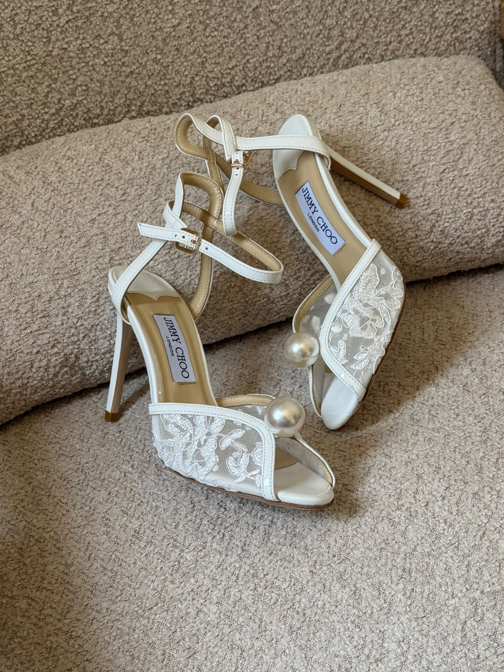 Jimmy Choo Sacora Lace & Crystal-Embellished