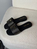Prada Studded Leather Slide Sandals