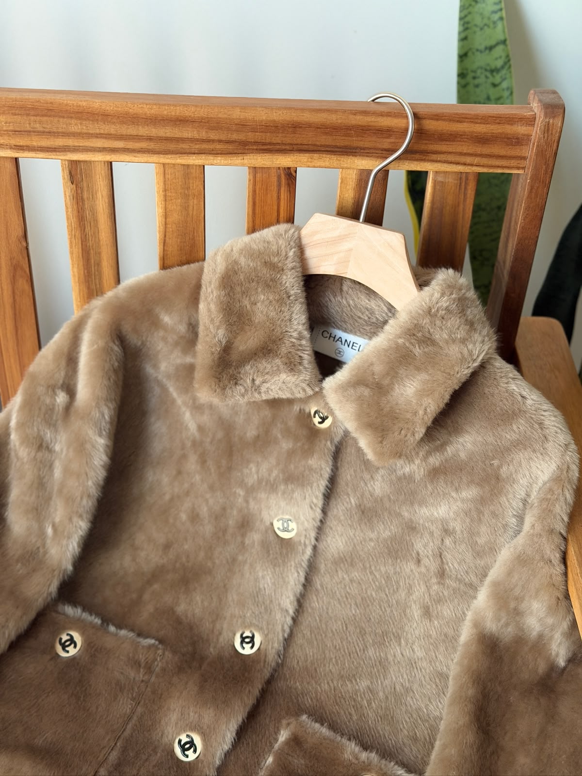 Chanel Faux Fur Shearling Short Jacket