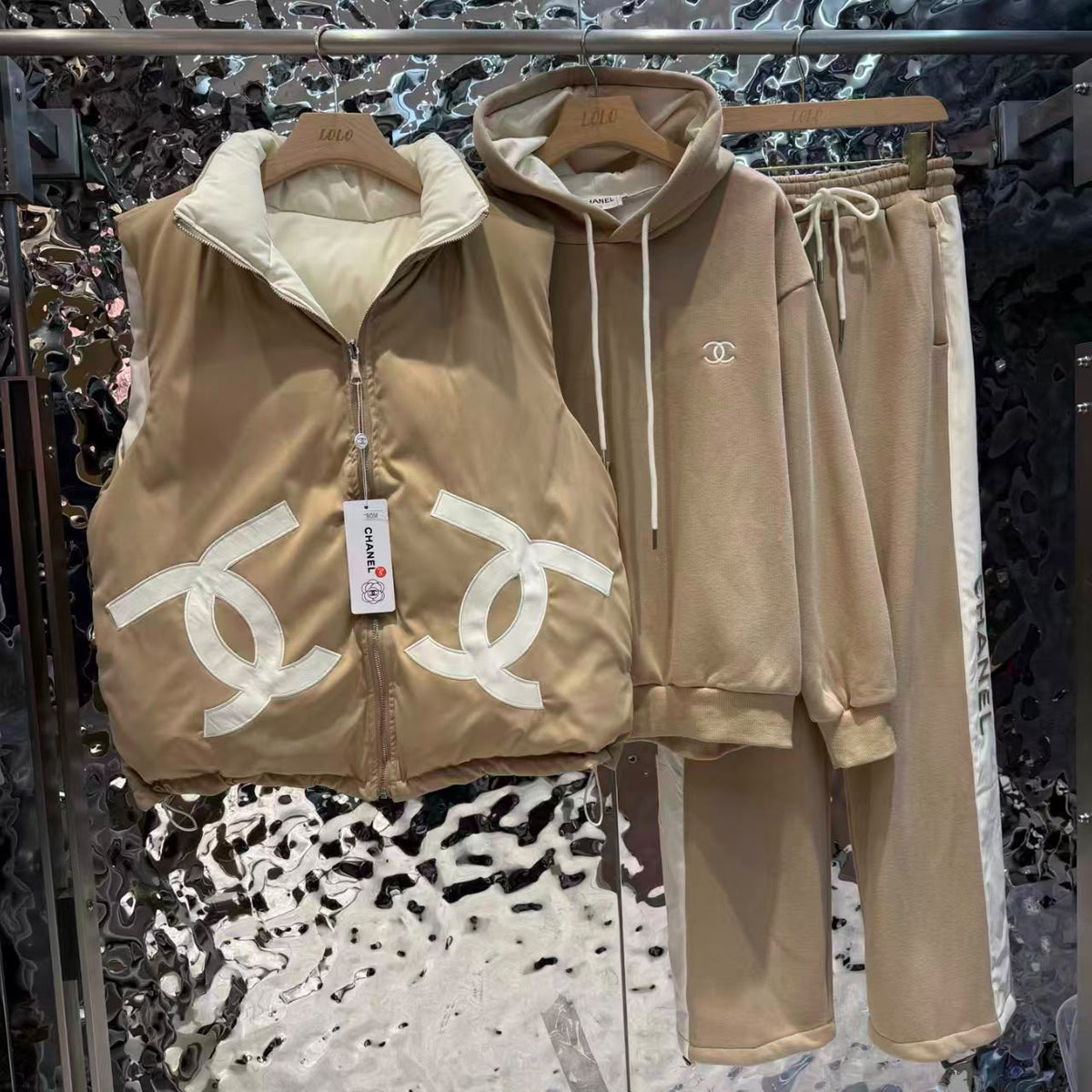 CHANEL Three-Piece Set with Reversible Vest