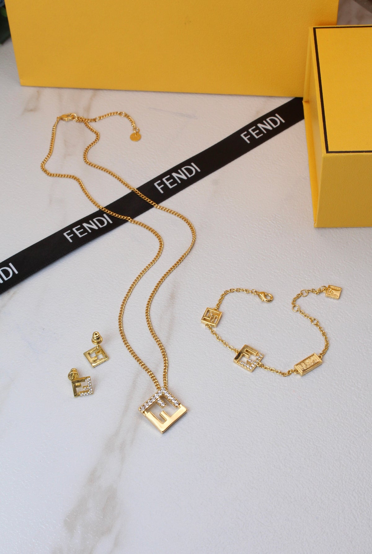Fendi F Is Fendi Crystal Jewelry Set