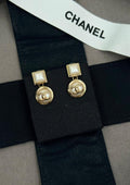 Chanel Gold CC Drop Earrings