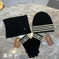 Loro Piana Striped Scarf Beanie & Gloves Set