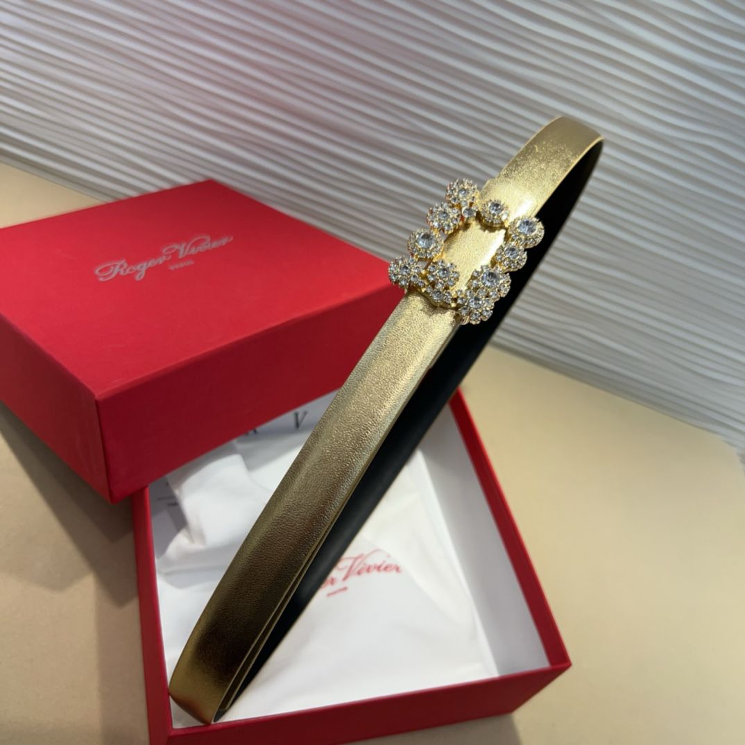 Roger Vivier Flower Strass Buckle Belt