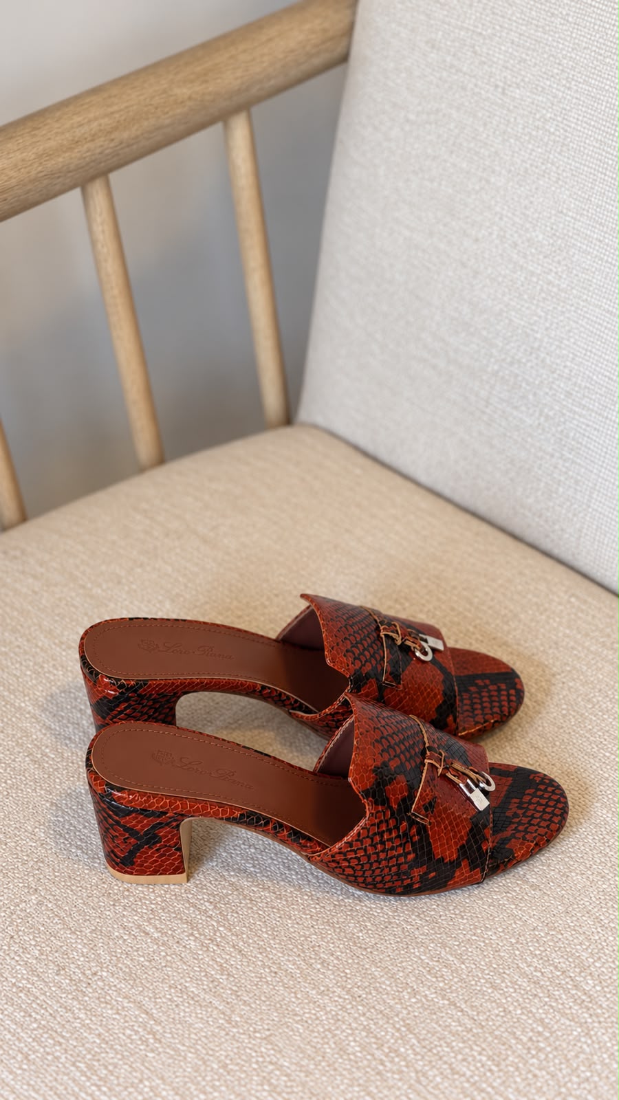 Loro Piana Summer Charms Python-Print Mules