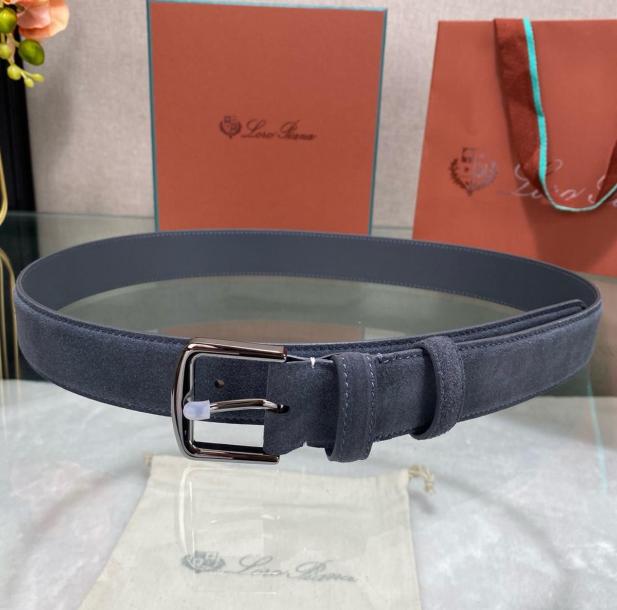 Loro Piana – Alsavel Belt Suede Calf Split
