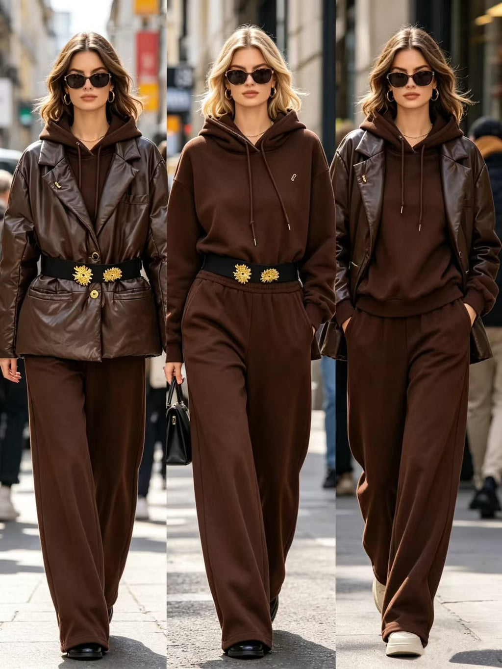 Schiaparelli Belted Leather Puffer Jacket with Hardware Detail