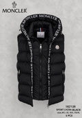 MONCLER Logo Trim Hooded Puffer Vest