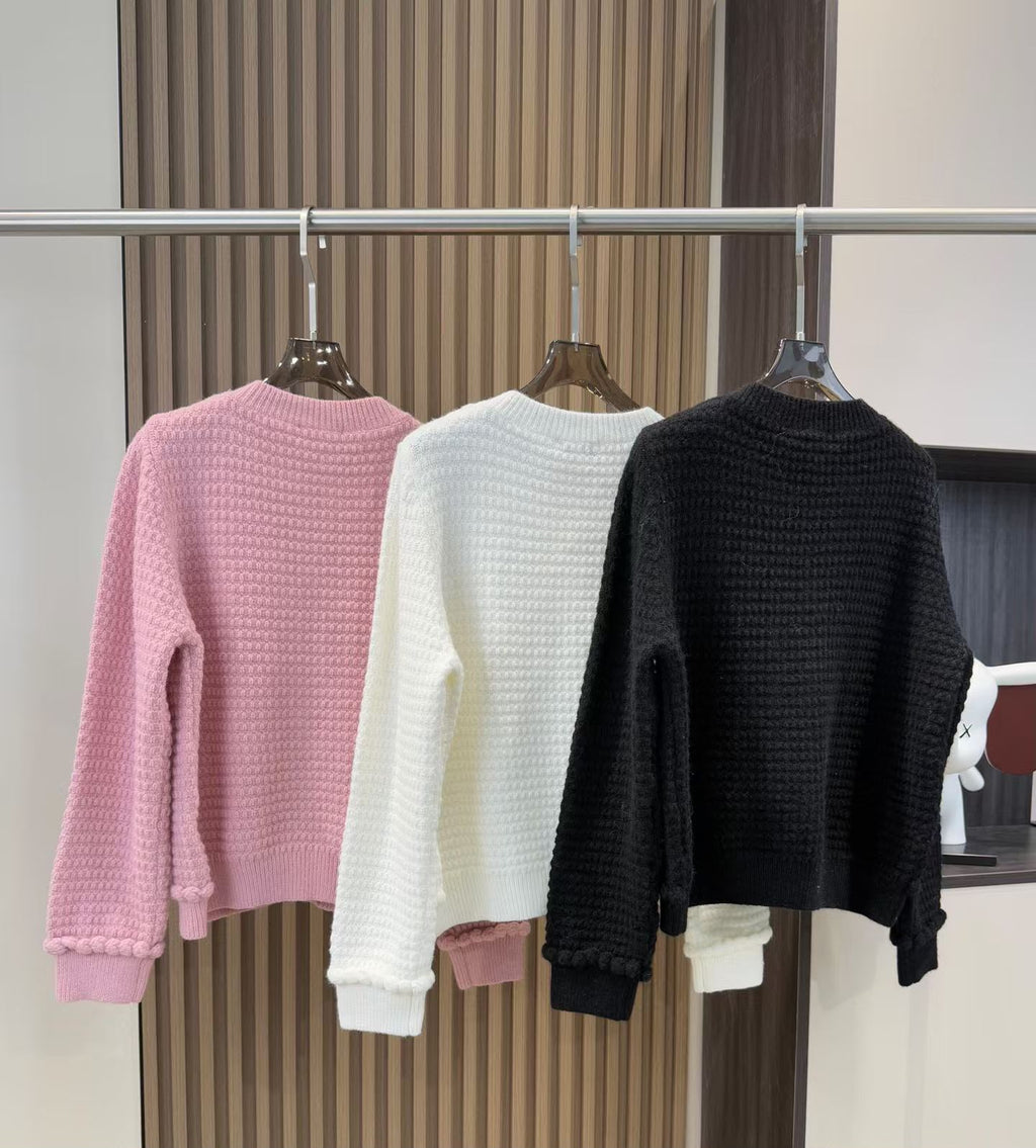CHANEL Textured Bobble-Trim Cardigan