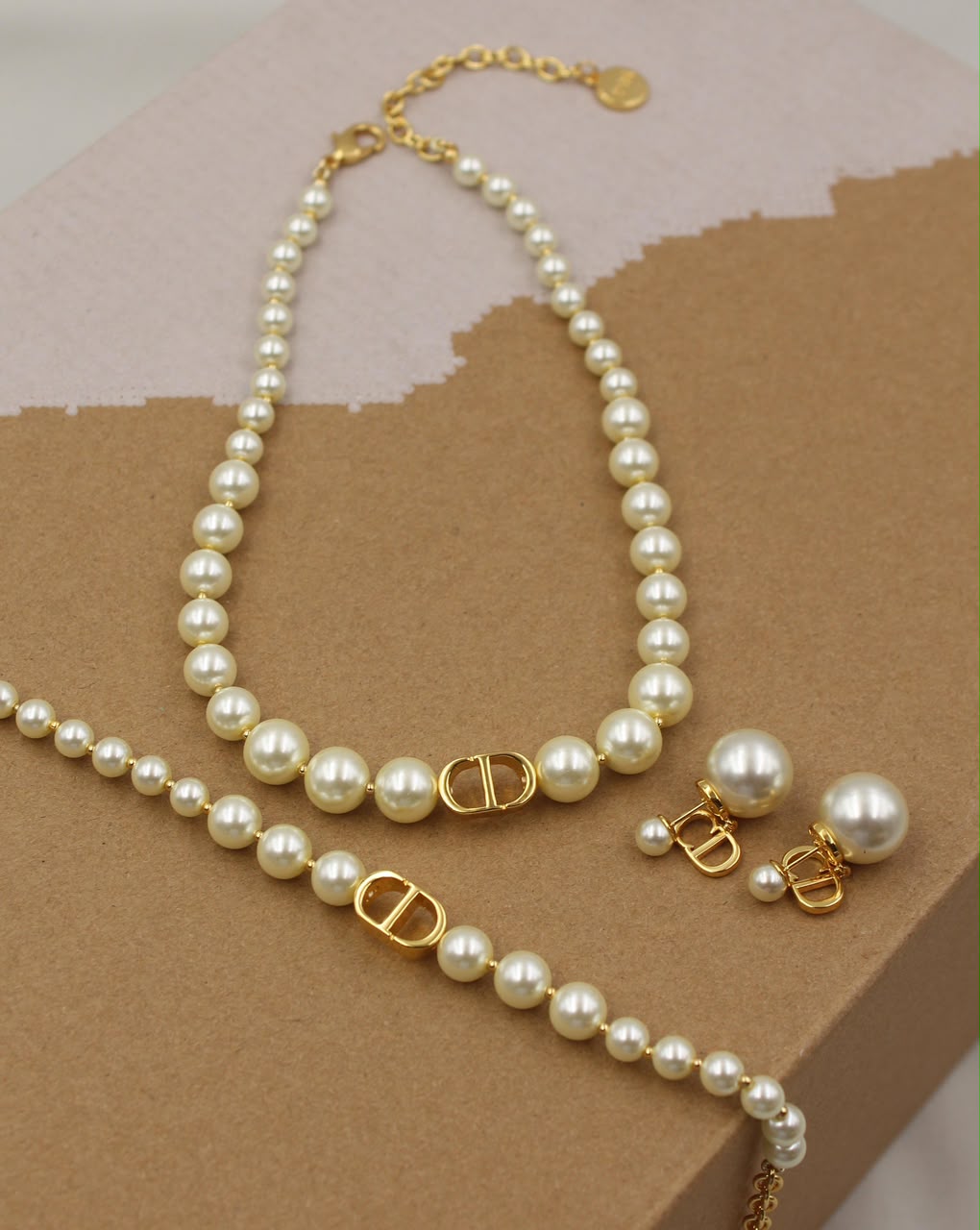 Dior CD Pearl Jewelry Set