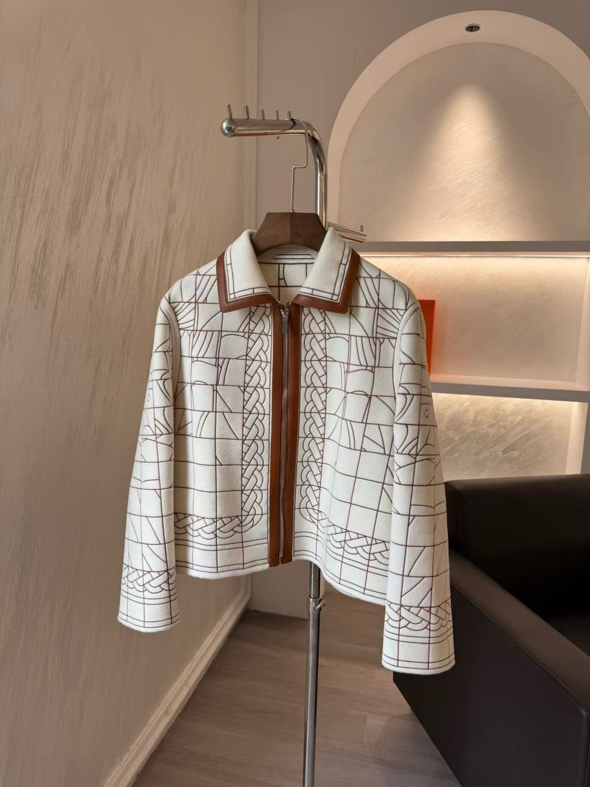Hermès Brides de Gala Short Zipped Jacket — Blanc Nacre.