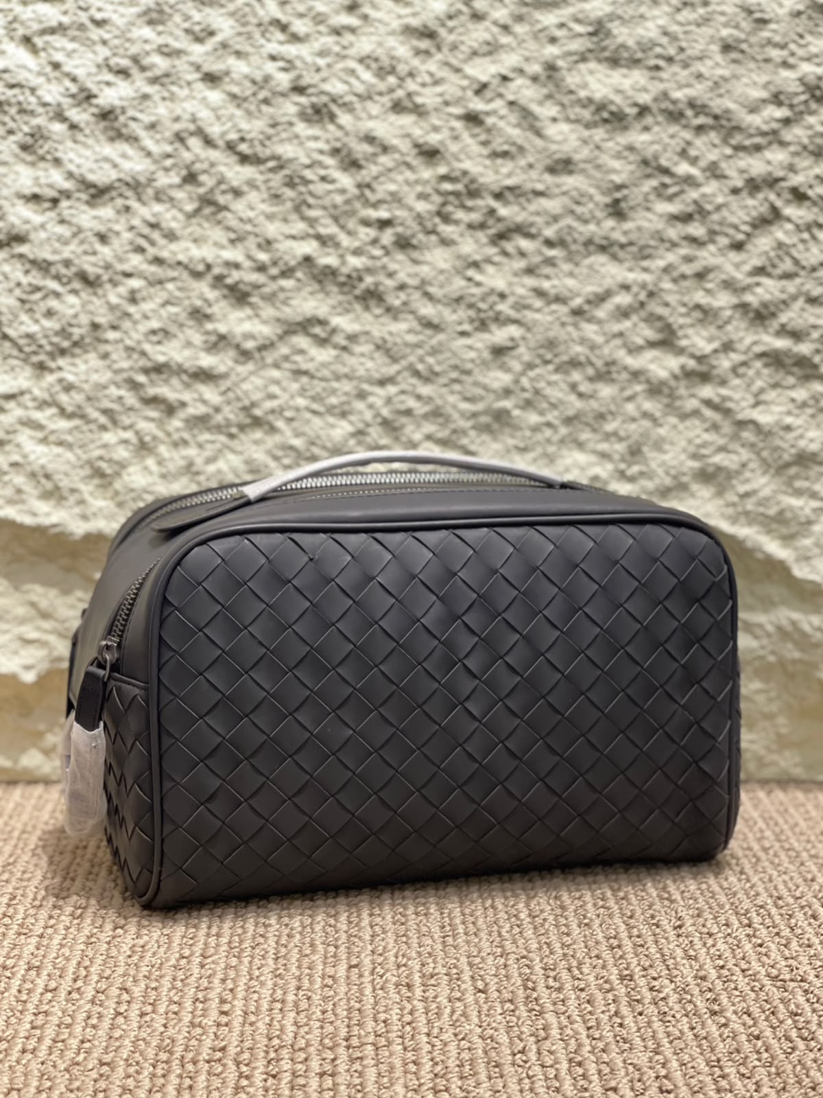 Bottega Woven Double Zip Handbag
