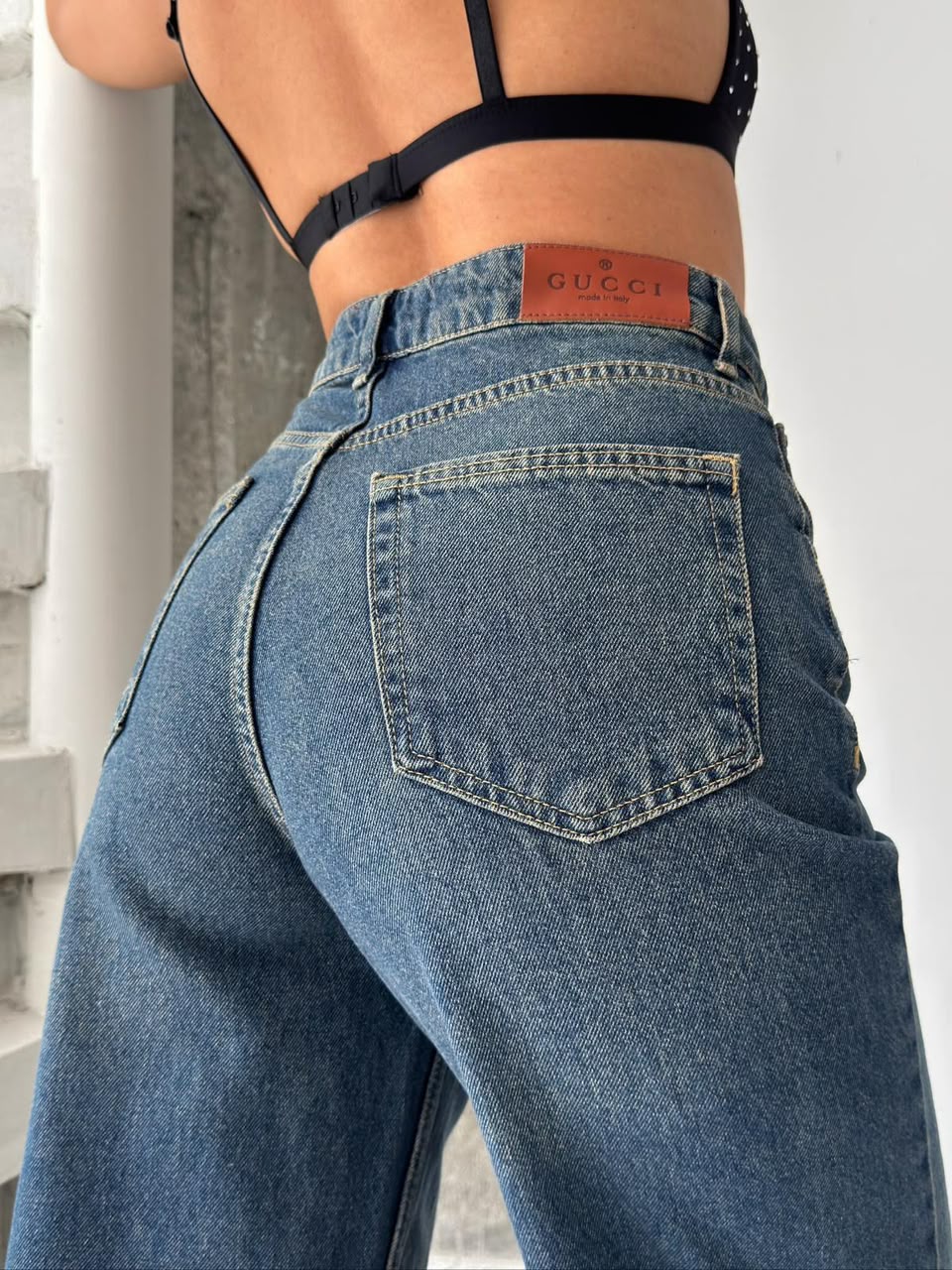 GUCCI Horsebit Wide-Leg Jeans