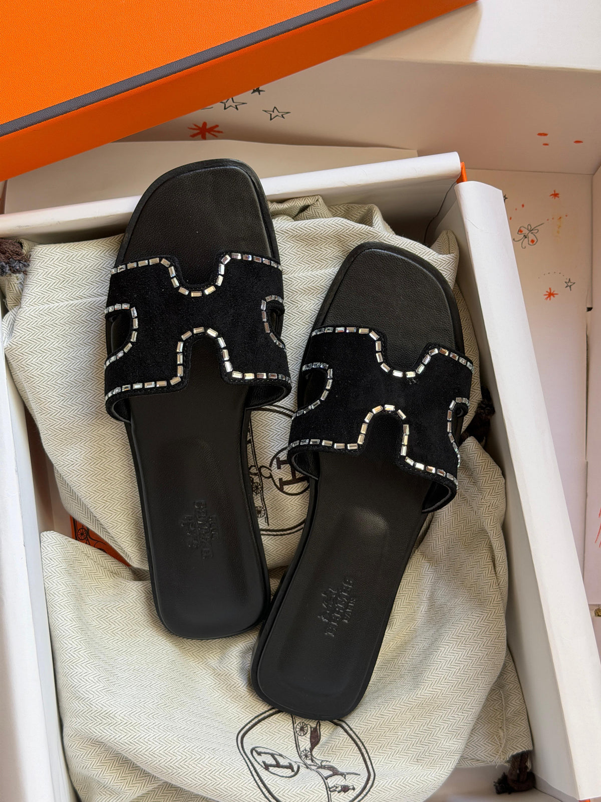 Hermès Oran Suede Flat