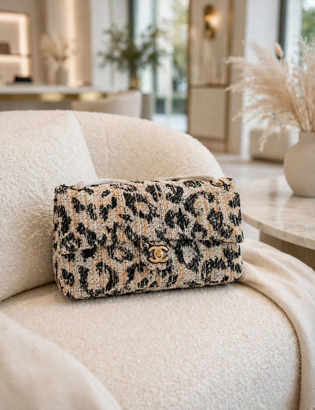 CHANEL Leopard Pattern Flap Bag
