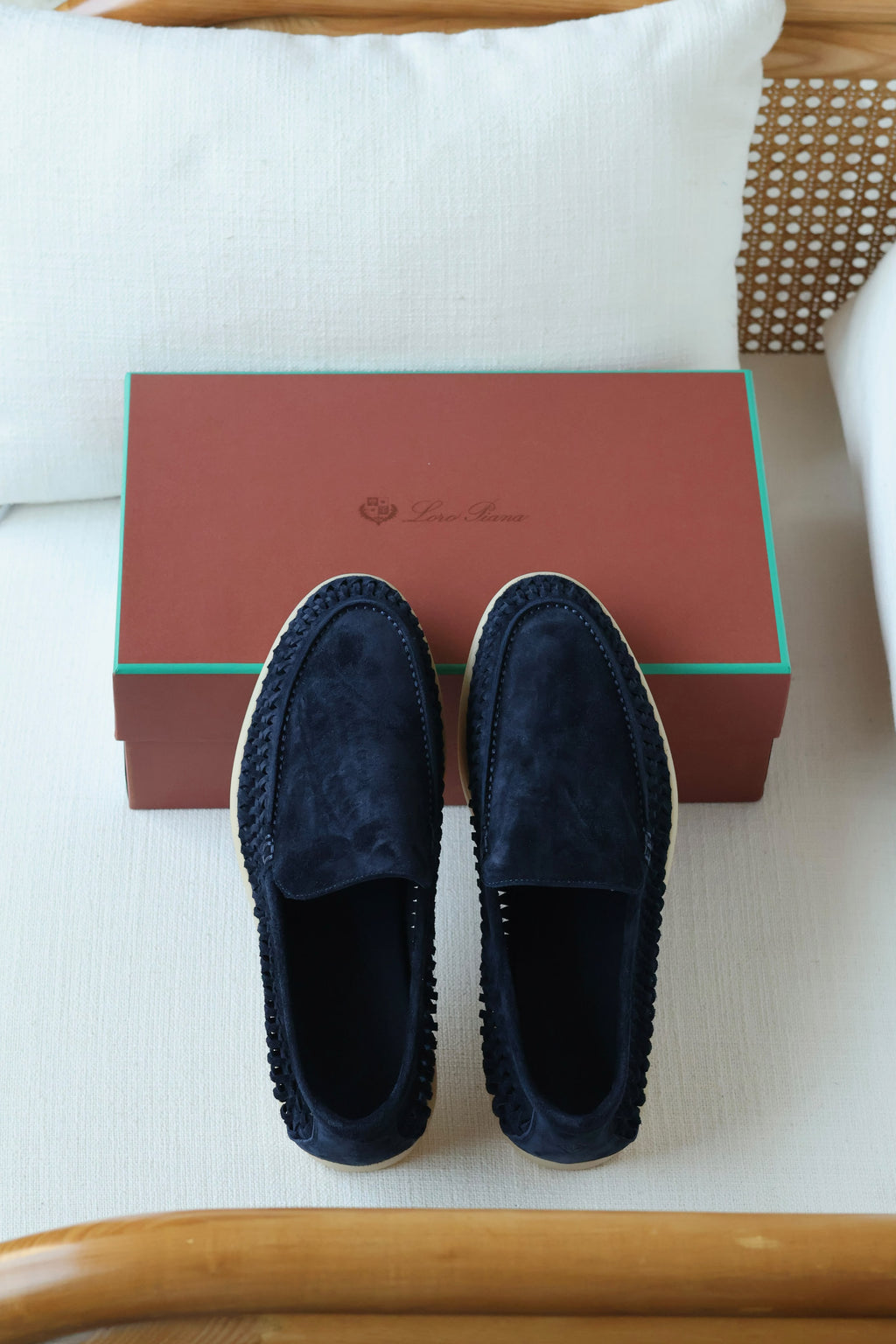 Loro Piana Woven Suede Loafers