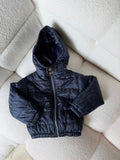 Dior Kids Navy Patterned Hooded Puffer Jacket
