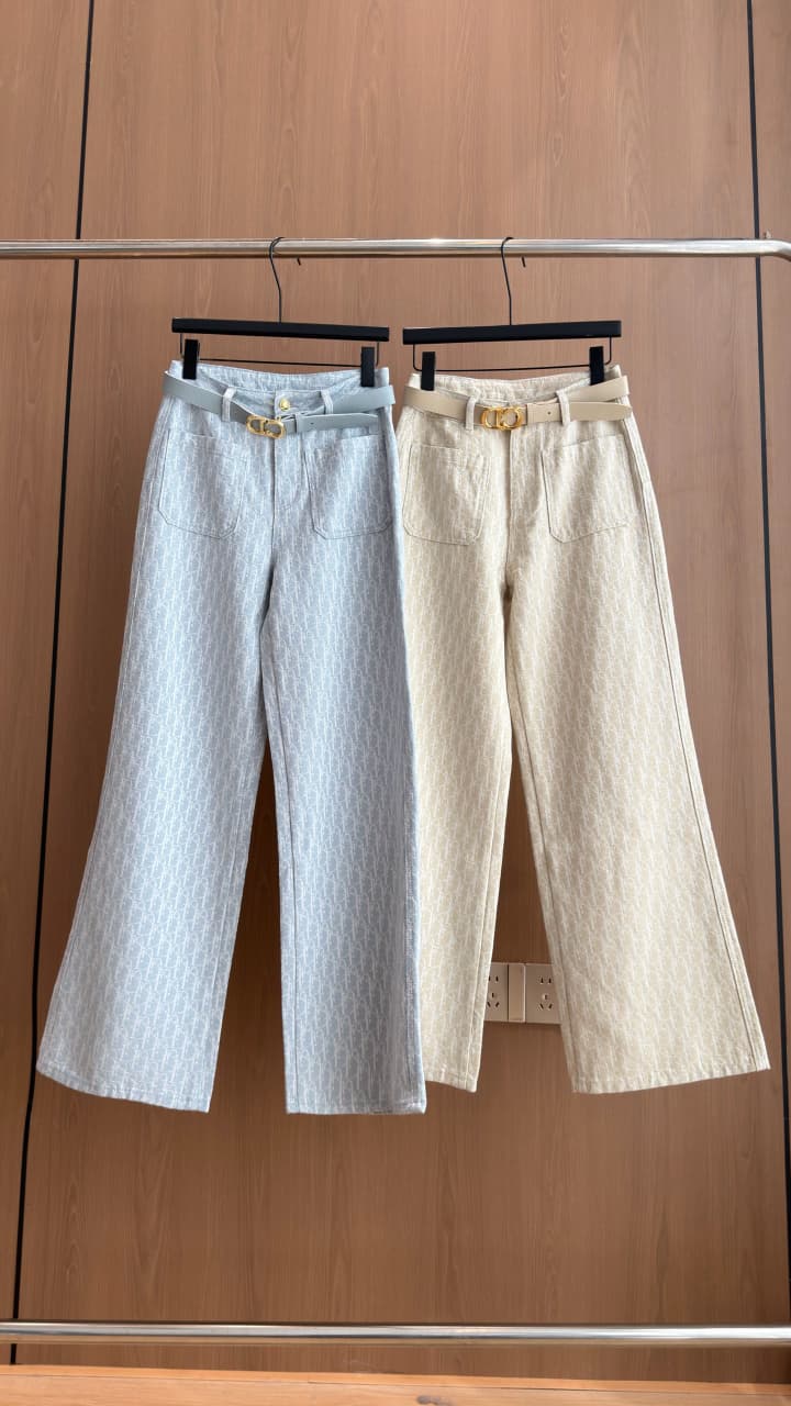 Dior Oblique Jacquard Belt Trousers