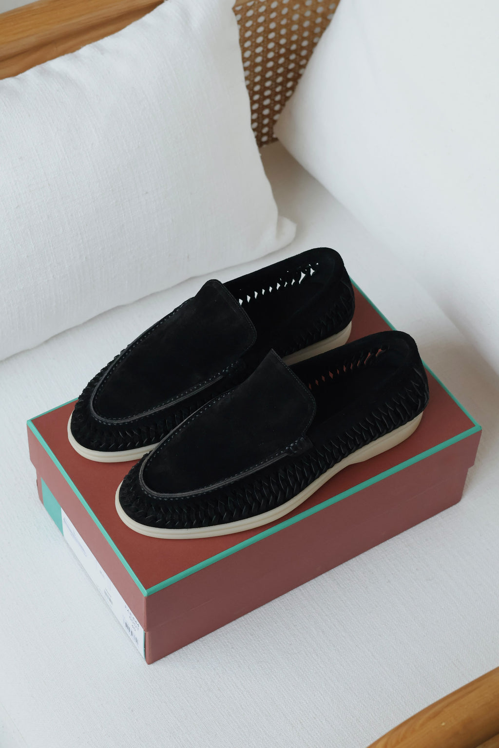 Loro Piana Woven Suede Loafers