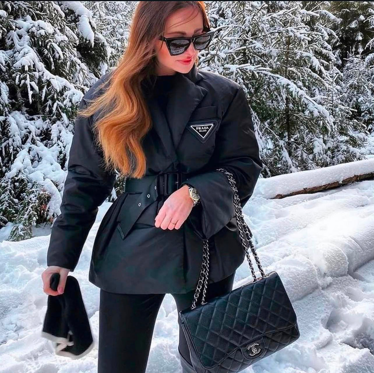 Prada Re-Nylon Hooded Puffer Jacket