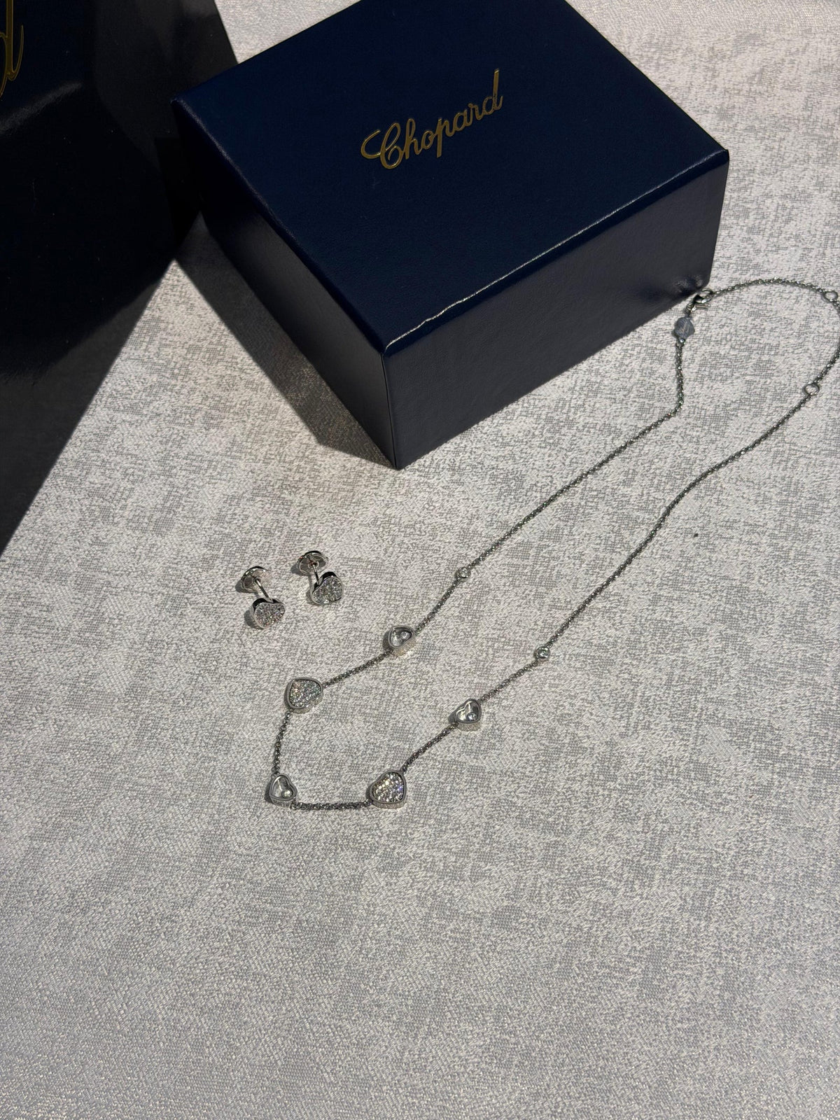 Chopard Happy Hearts White Gold Diamond Pendant & Earrings