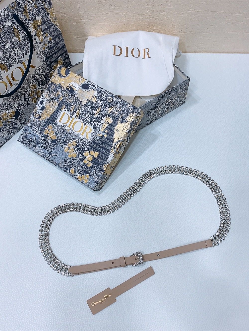Dior Crystal Embellished Skinny Belt