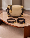 Louis Vuitton Trunk-Style Monogram and Suede Shoulder Bag