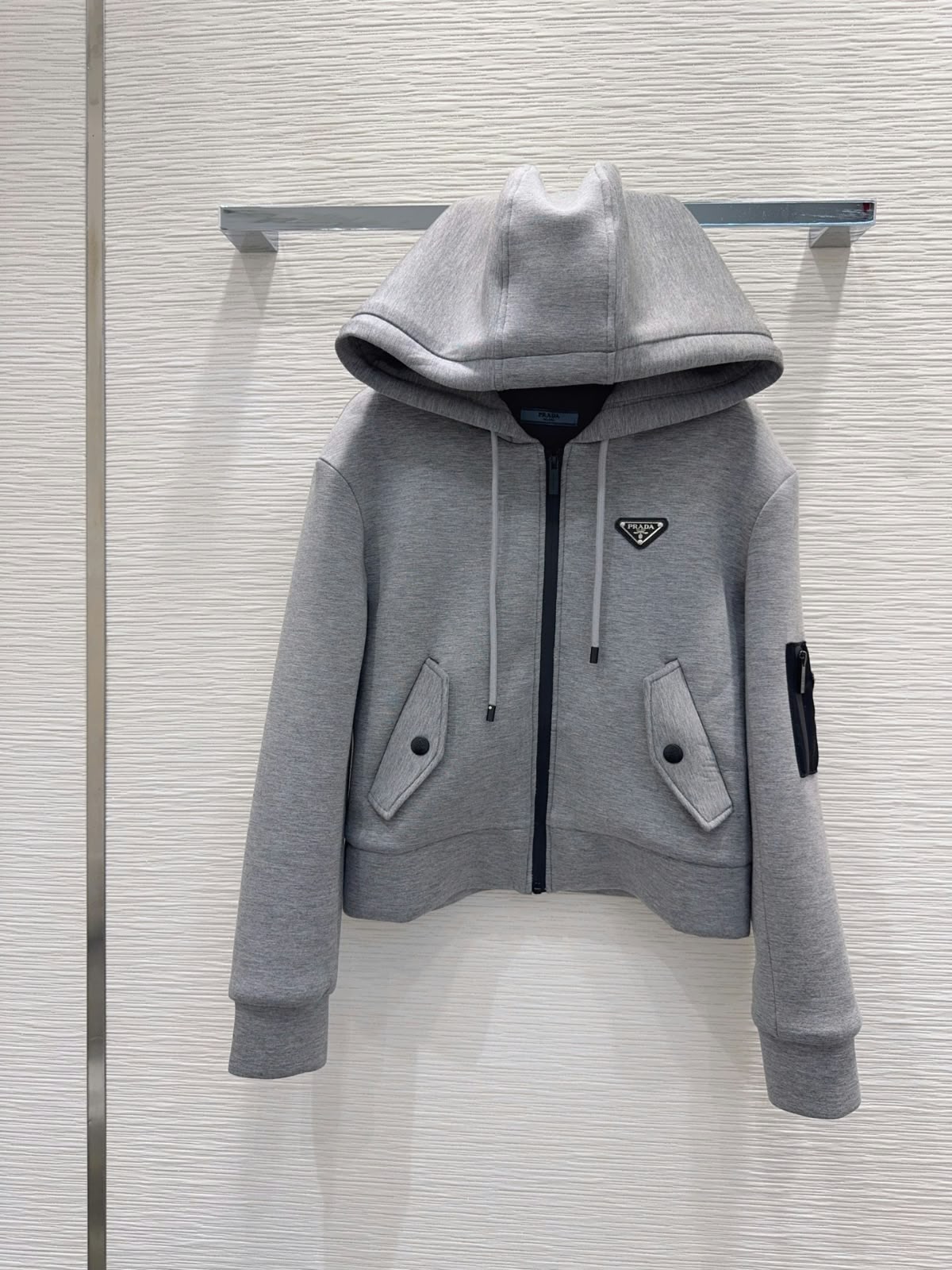 Prada Re-Nylon and Fleece Zip-Up Hoodie Jacket Set