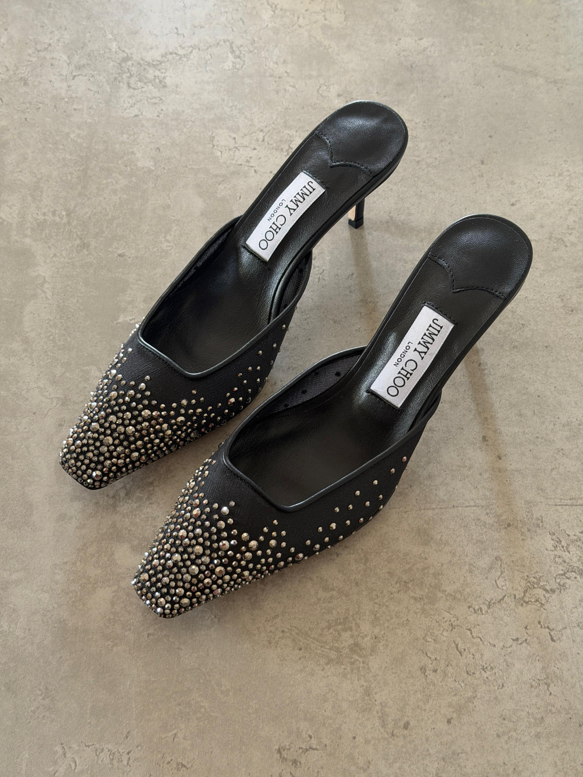 Jimmy Choo Crystal Embellished Pointed-Toe Mules