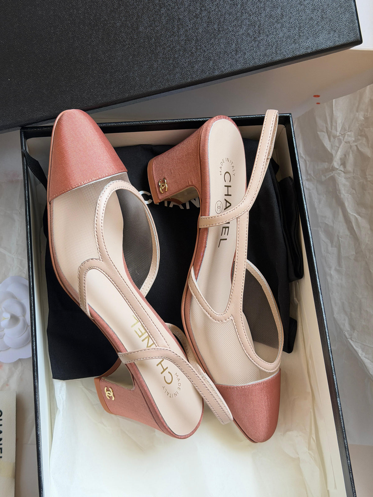 Chanel Mesh & Grosgrain Ballerina