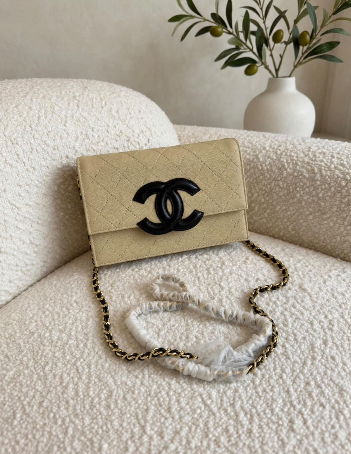 Chanel Quilted CC Logo Wallet on Chain (WOC)