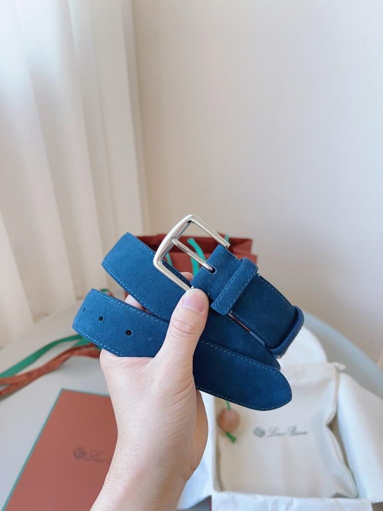 Loro Piana – Alsavel Belt Suede Calf Split