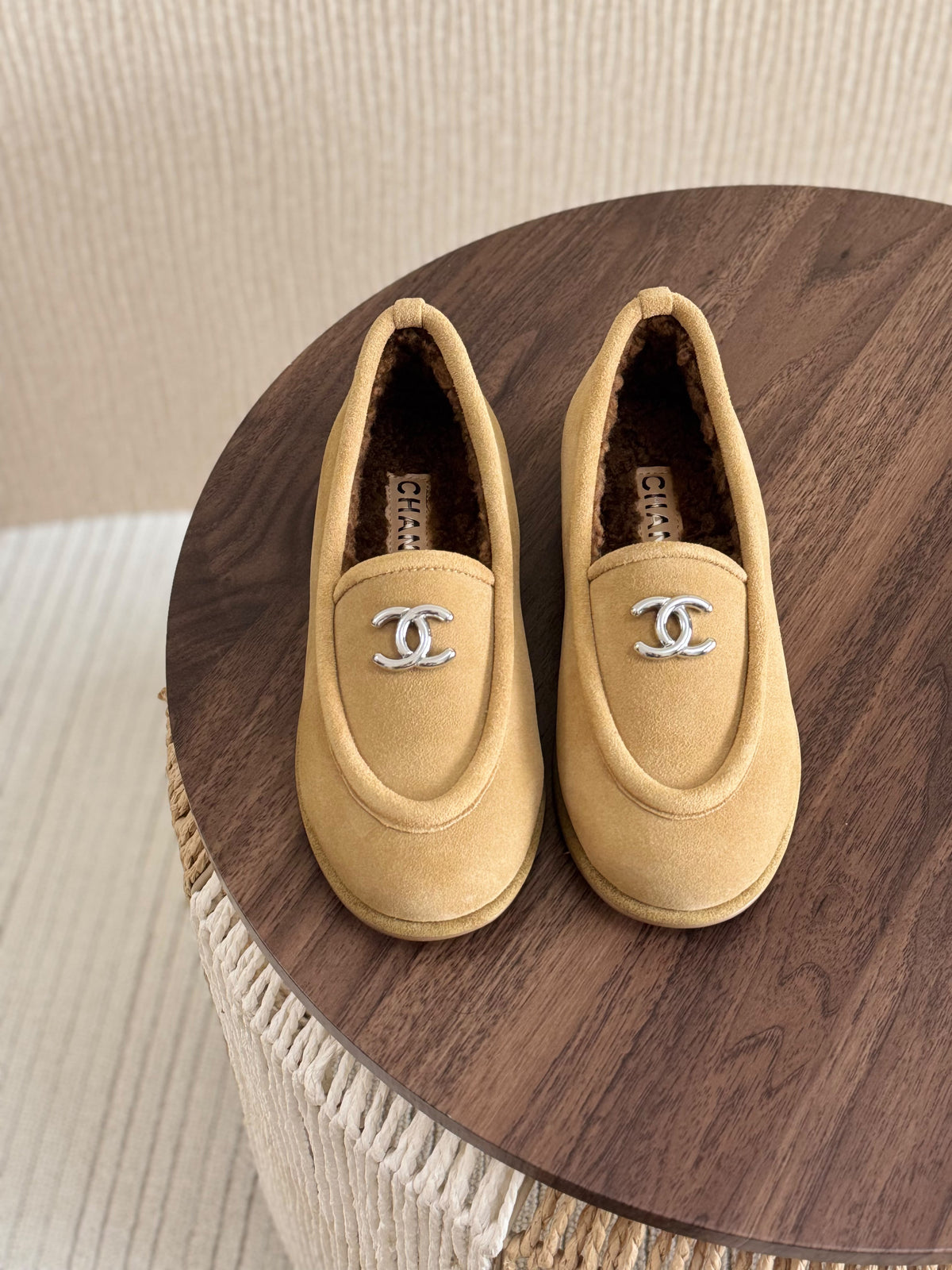 CHANEL Lined Loafer Flats