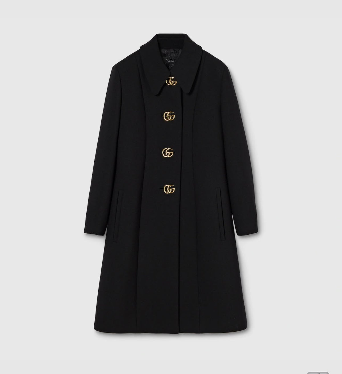 Gucci Wool Coat with Interlocking G Buttons