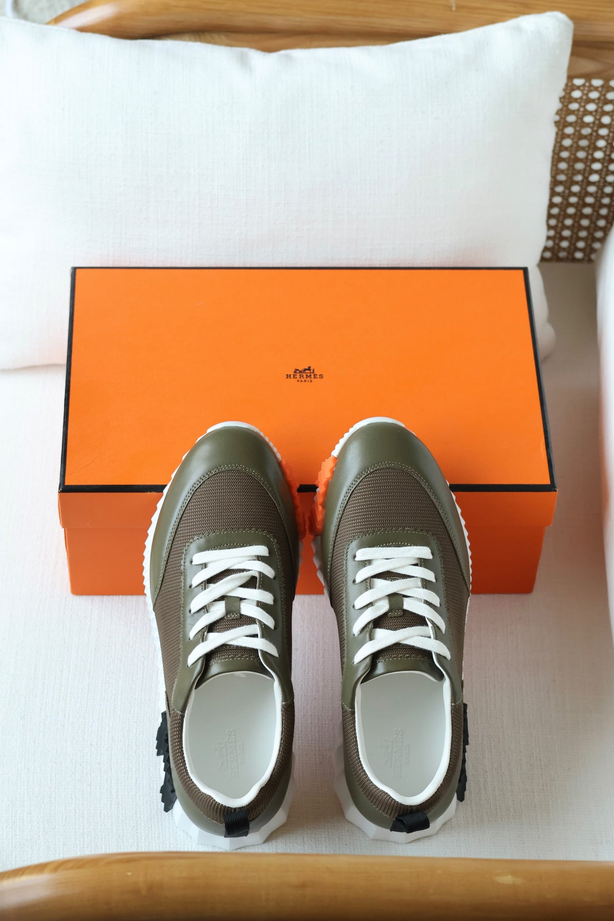Hermès Bounce Sneaker in Technical Canvas and Calfskin