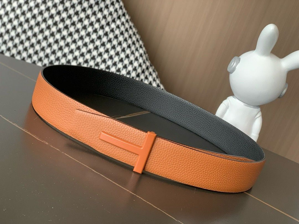 Tom Ford T Buckle Reversible Leather Belt – Grained Leather