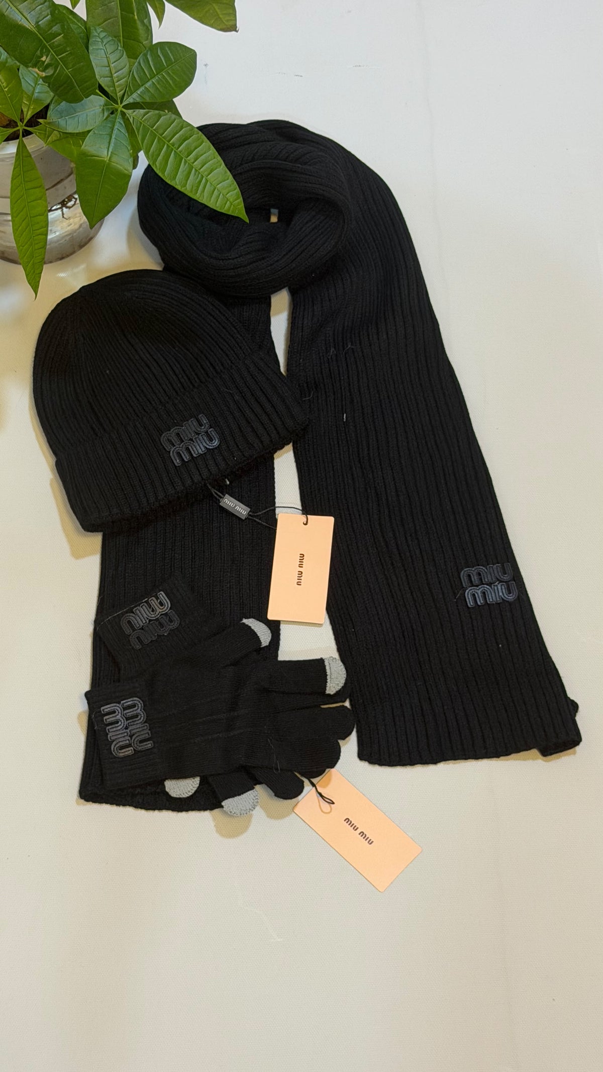 Miu Miu Scarf Beanie & Gloves Set