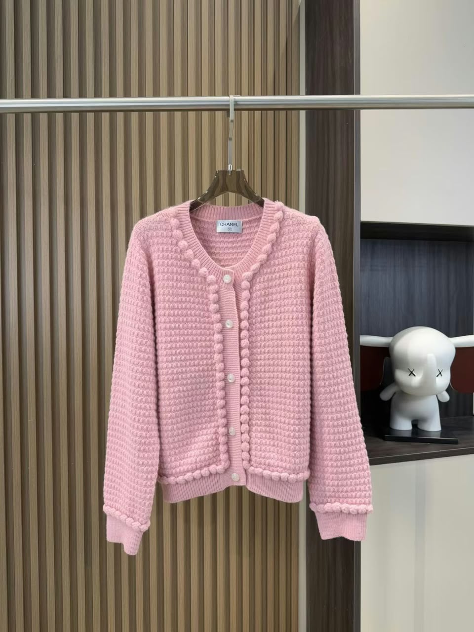 CHANEL Textured Bobble-Trim Cardigan