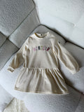 Moncler Kids Cream Letter Logo Dress
