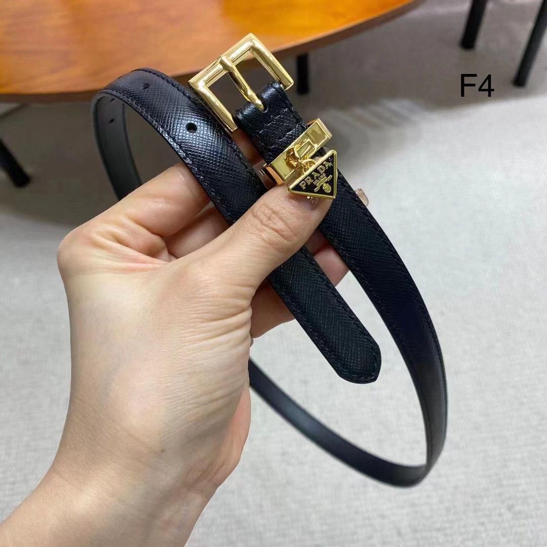 PRADA — Saffiano Leather Belt with Triangle Logo